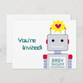 Robot Baby shower Briefkaart Uitnodigingen (Voorkant / Achterkant)