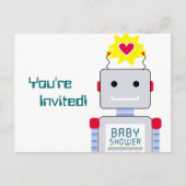 Robot Baby shower Briefkaart Uitnodigingen (Voorkant)