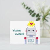 Robot Baby shower Briefkaart Uitnodigingen (Staand voorkant)