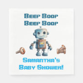 Robot Baby shower gepersonaliseerde papieren serve Servet (Voorkant)