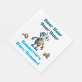 Robot Baby shower gepersonaliseerde papieren serve Servet (Hoek)