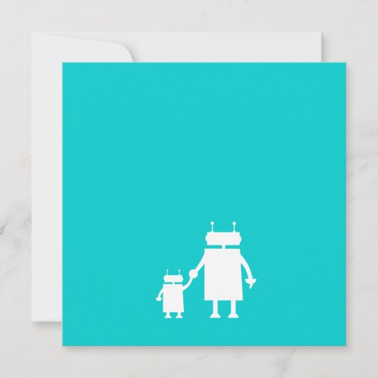 Robot Baby shower Invitation Kaart (Voorkant)