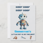 Robot Baby shower Invitation Kaart (Voorkant)