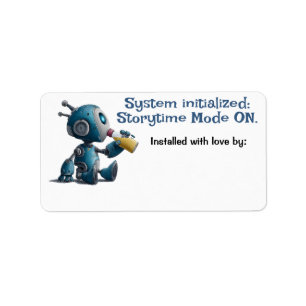 Robot Baby Shower Storytime Mode AAN Boeklabels Etiket