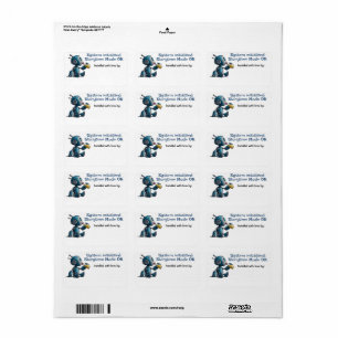 Robot Baby shower Storytime Mode ON Book Labels