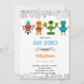 Robot baby shower-uitnodiging bedankkaart (Voorkant)