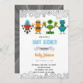 Robot baby shower-uitnodiging bedankkaart (Voorkant / Achterkant)