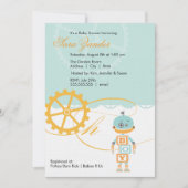 Robot Baby Shower-uitnodigingen | Jongen Kaart (Voorkant)