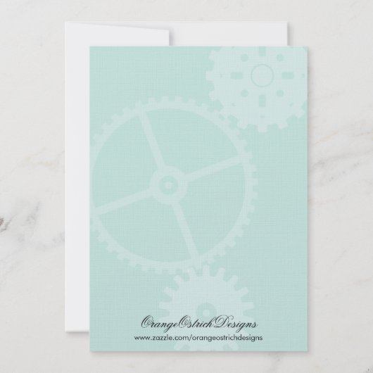 Robot Baby Shower-uitnodigingen | Jongen Kaart (Achterkant)