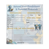 Robot Baby shower voorspellingen en advies spel Notitieblok (Voorkant)