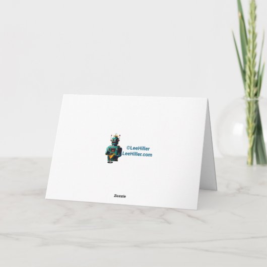 Robot Bartender in Interstellar Space Age Dive Bar Kaart (Achterkant)