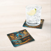 Robot Bartender in Interstellar Space Age Dive Bar Kartonnen Onderzetters (Insitu)