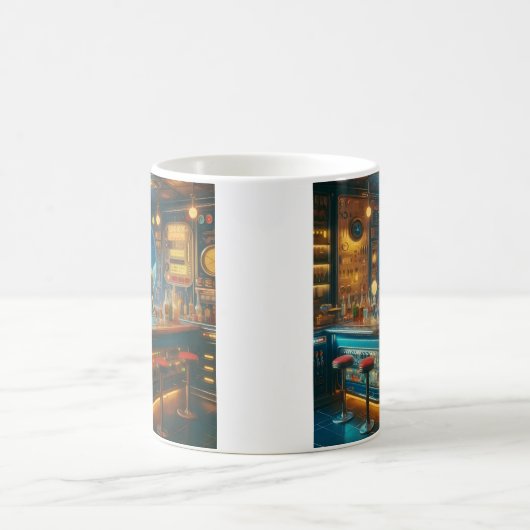 Robot Bartender in Interstellar Space Age Dive Bar Koffiemok (Center)