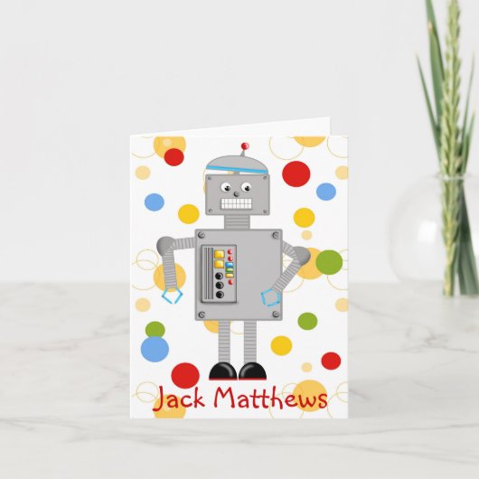 Robot bedankkaart notitiekaartje (Voorkant)