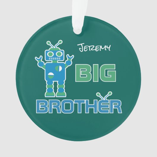 Robot Big Brother Boys Aangepaste Kinder Verwant Ornament (voorkant)