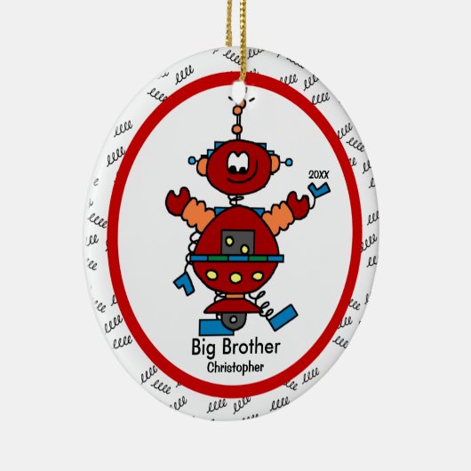 Robot Big Brother kerstversiering Keramisch Ornament (Rechts)