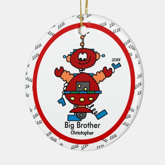 Robot Big Brother kerstversiering Keramisch Ornament (Links)