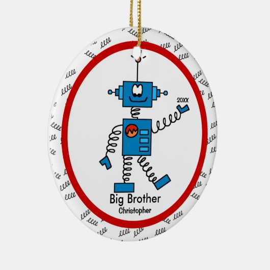 Robot Big Brother kerstversiering Keramisch Ornament (Rechts)
