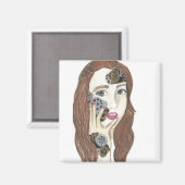 Robot binnen - 2 inch vierkante magneet (Voorkant / Achterkant)