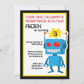 Robot Birthday Invite Kaart (Voorkant)