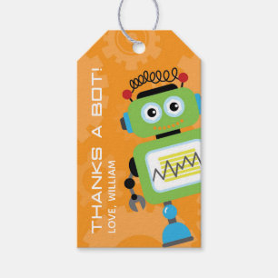 Robot Birthday Party Favor Bedankt Labels Cadeaulabel