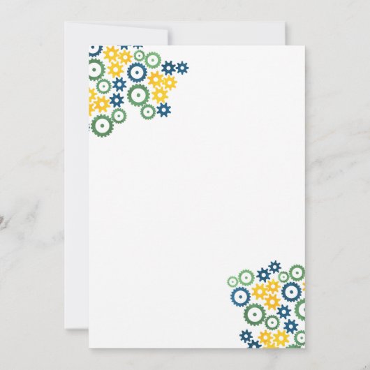 Robot Birthday Party Invitation Kaart (Achterkant)