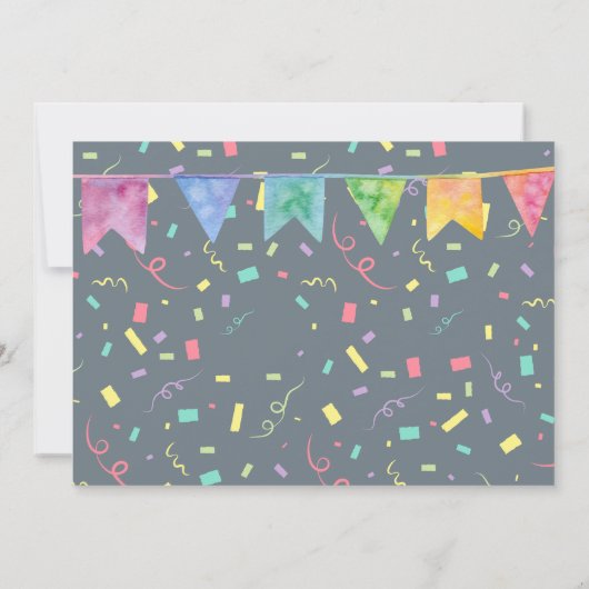 Robot Birthday Party Invitation Kaart (Achterkant)