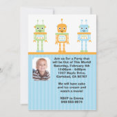 Robot Birthday Party Invitation Kaart (Voorkant)