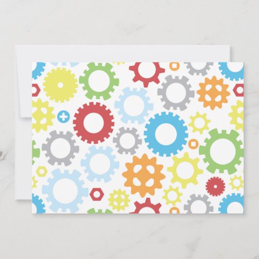 Robot Birthday Party Invitation Kaart (Achterkant)