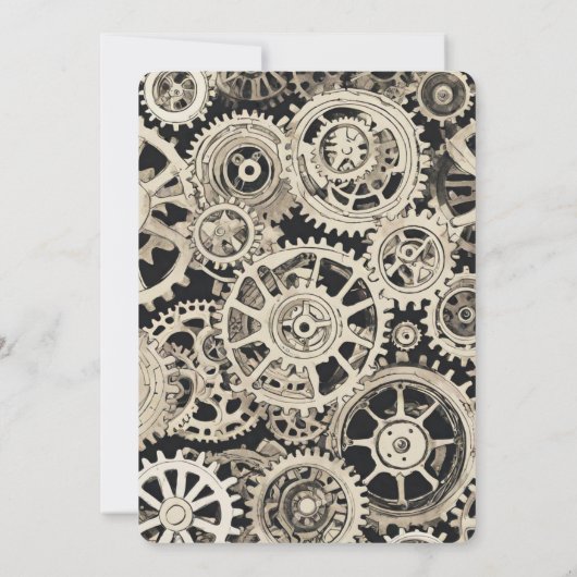 Robot Birthday Party Kaart (Achterkant)