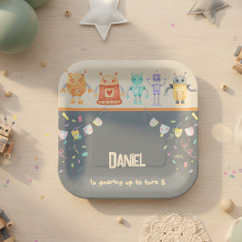 Robot Birthday Party Kinder Papieren Bordje