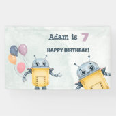 Robot Birthday Party kinder Spandoek (Horizontaal)