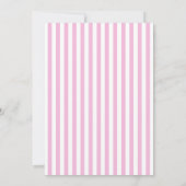 ROBOT Birthday Party roze Stripe Girls Invitation Kaart (Achterkant)