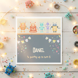 Robot Birthday Party Servet