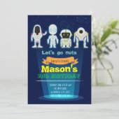 Robot Birthday Party-uitnodiging Kaart (Staand voorkant)