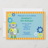 Robot Birthday Party-uitnodigingen Kaart (Voorkant)