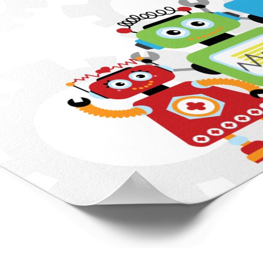 Robot Birthday Party Welcome Sign Poster (Hoek)