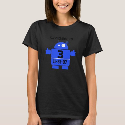 Robot  Birthday T-shirt (Voorkant)