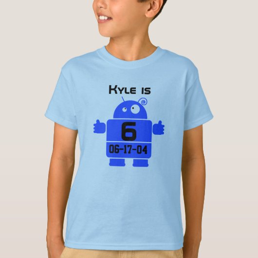 Robot  Birthday T-shirt (Voorkant)