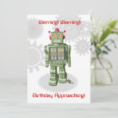 Robot Birthday Uitnodiging (Staand voorkant)