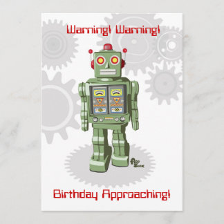 Robot Birthday Uitnodiging