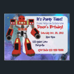 Robot Birthday Uitnodiging<br><div class="desc">Fun Robot Birthday Party nodigt kinderen uit. Alle tekst kan in om het even wat worden veranderd u het in wilt veranderen. vul alleen de vakken rechts in of klik op Aanpassen. :)</div>