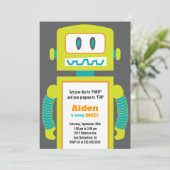 Robot Birthday Uitnodiging (Staand voorkant)