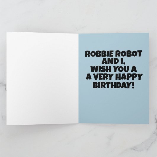 ROBOT BIRTHDAY Wenskaart Kaart (Binnen)