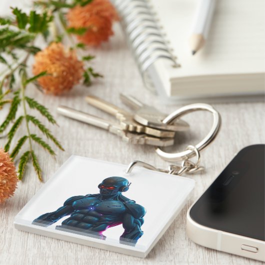 Robot Bodybuilder Sleutelhanger (Voorkant Rechts)