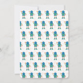 Robot Bolt Boys Birthday Party Kaart (Achterkant)