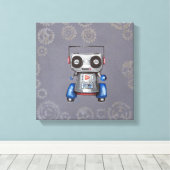Robot Boomer Canvas Afdruk (Insitu (Houten vloer))