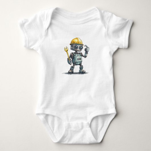 Robot Bouwer Baby Jongens Eén-delig Rompertje Kled Romper (Voorkant)