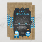 ROBOT BOY baby feestje / jute schoolbord RUW Kaart (Voorkant / Achterkant)