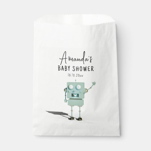 Robot boy Baby shower Bedankzakje (Voorkant)
